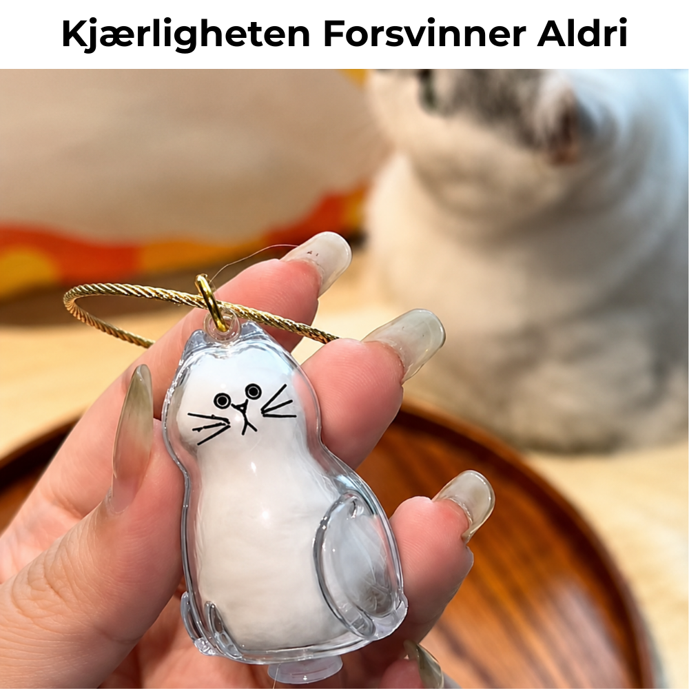 Pels-minne™ (Katt) - Nøkkelring Med Ekte Pels Fra Katten Din