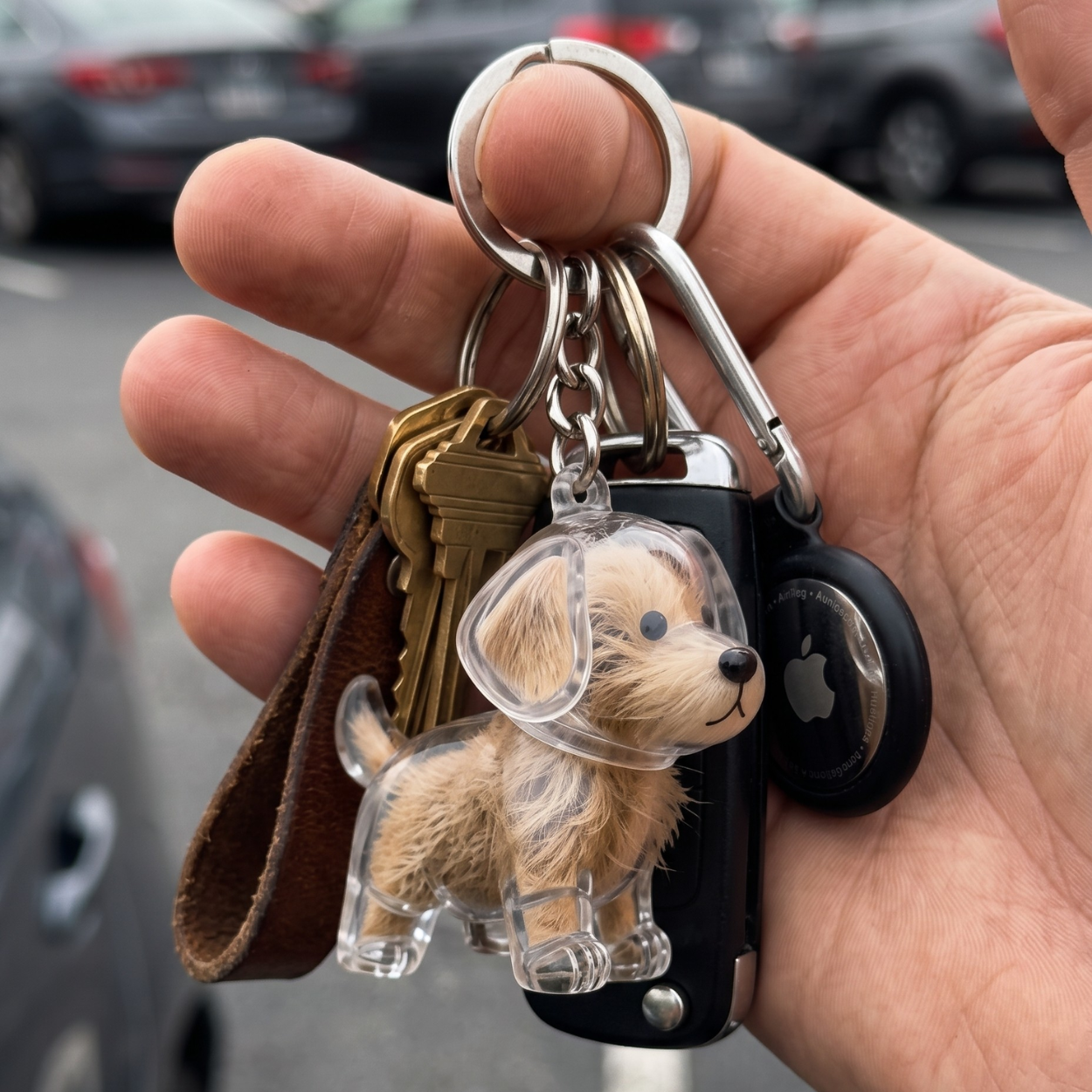 Pels-minne™ - Nøkkelring Med Ekte Pels Fra Hunden Din