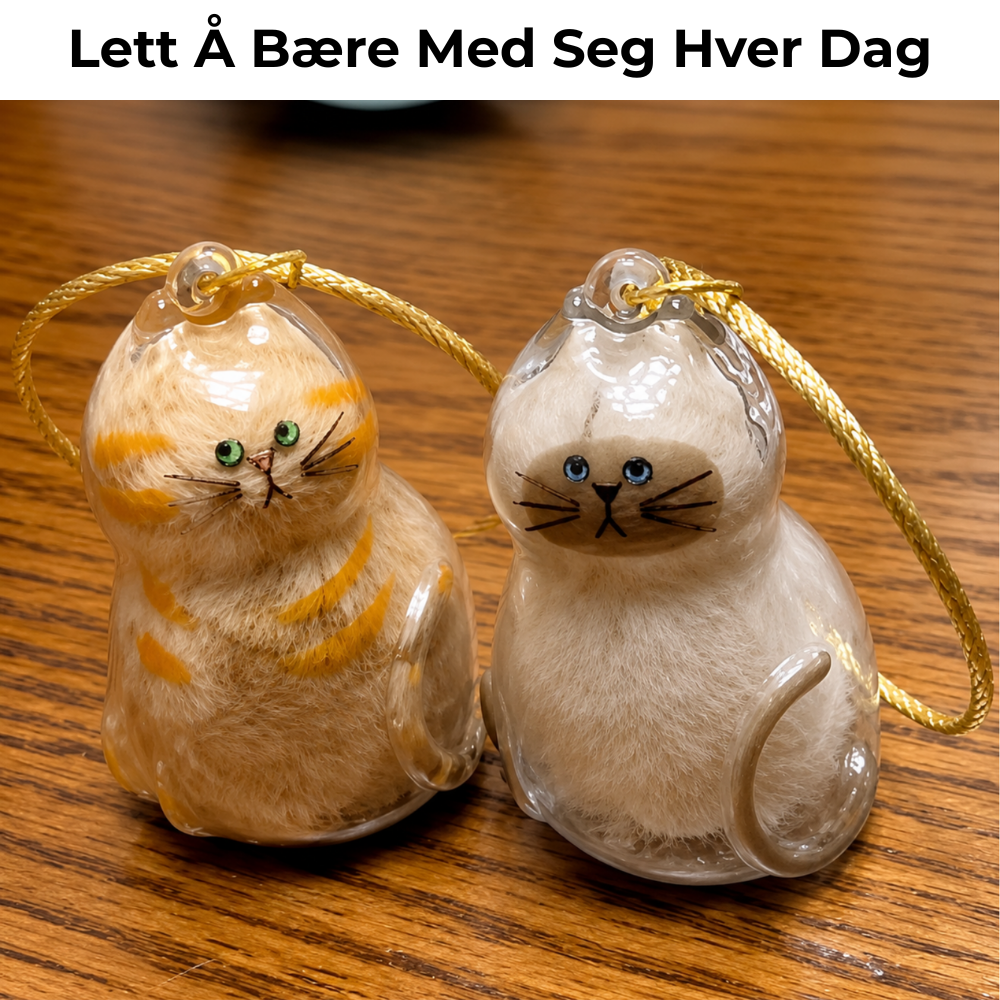 Pels-minne™ (Katt) - Nøkkelring Med Ekte Pels Fra Katten Din